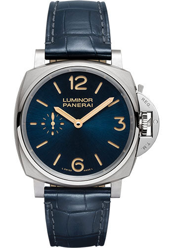 Panerai Luminor Due - 42mm Brushed Titanium Case - Sun-Brushed Blue Dial - PAM00728